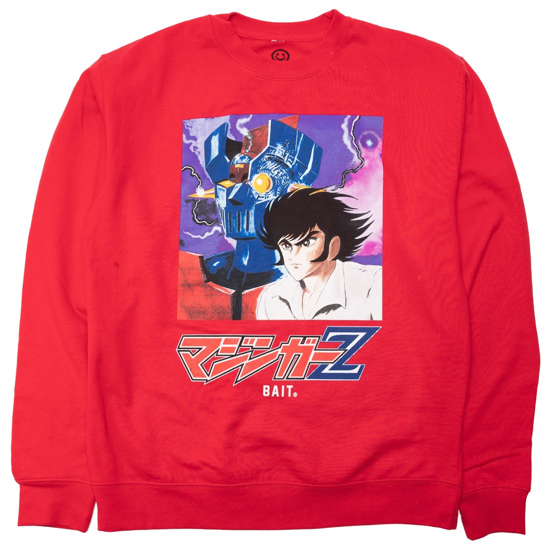 【★百貨店SALE★6/11夜夜中2時迄】ベイト ロゴタイプ 調教師 赤 赤いこと メンズ 【 BAIT X MAZINGER GOODSMILE MEN LOGO CREWNECK SWEATER (RED) / RED 】 メンズ流行り物 トップス 編み物 スウェーター