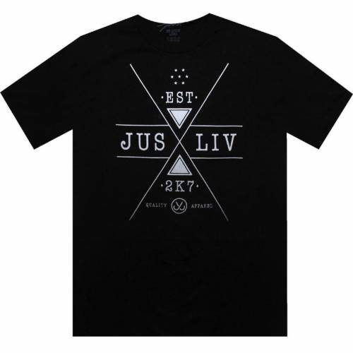 ジャスリブ Tシャツ 黒色 ブラック メンズ 【 JSLV TRIANGLE TEE (BLACK) / BLACK 】 メンズファッション トップス カットソー