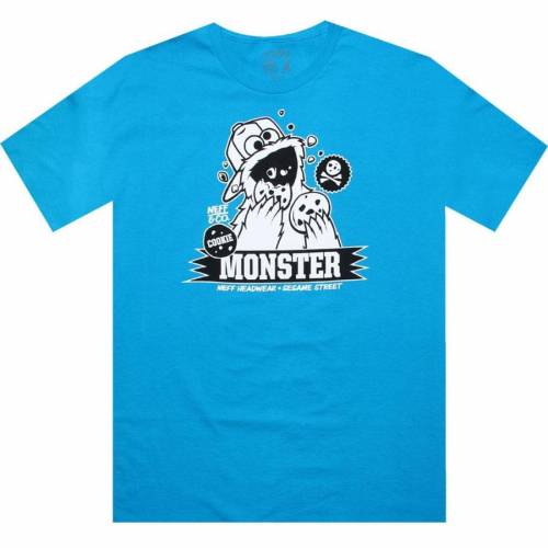 ネフ 表どおり プルオーバー セサミストリート メンズ 【 NEFF X SESAME STREET COOKIE MONSTER TEE (TURQUOISE) / TURQUOISE 】 メンズ流行り物 トップス カットソー