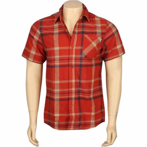 スリーブ 赤 レッド 半袖 メンズ 【 THE HUNDREDS VENUS FLANNEL SHORT SLEEVE SHIRT (RED) / RED 】 メンズファッション トップス カジュアルシャツ 13,650円