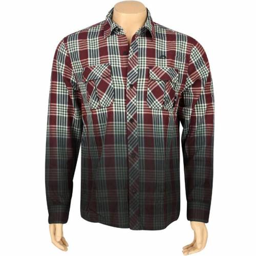 ウーブン スリーブ マルーン 長袖 メンズ 【 THE HUNDREDS YOUNG WOVEN LONG SLEEVE SHIRT (MAROON) / MAROON 】 メンズファッション トップス カジュアルシャツ