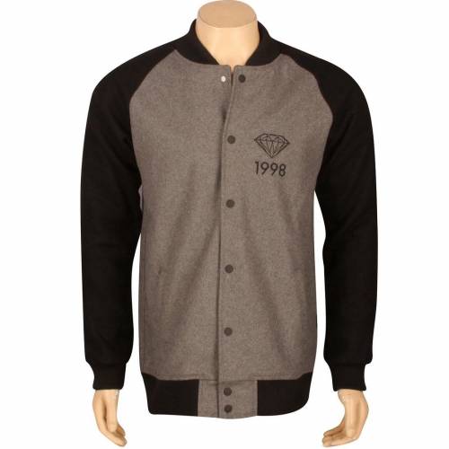 ダイヤモンド サプライ ジャケット 灰色 グレー 黒色 ブラック ダイアモンドサプライ メンズ 【 DIAMOND SUPPLY CO DIAMOND SUPPLY CO BRILLIANT 98 VARSITY JACKET (GREY / BLACK) GREY BLACK 】 メンズファッション