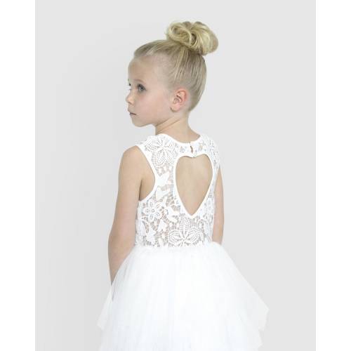 ドレス アイボリー ジュニア キッズ 【 DESIGNER KIDZ TARA HEART BACK DRESS IVORY 】