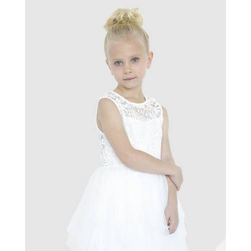 ドレス アイボリー ジュニア キッズ 【 DESIGNER KIDZ TARA HEART BACK DRESS IVORY 】