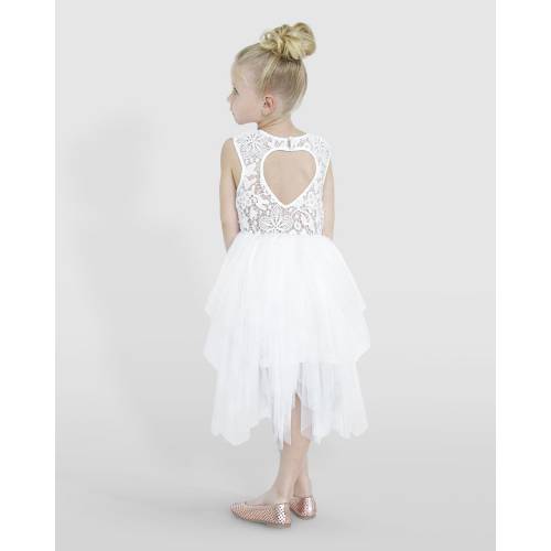 ドレス アイボリー ジュニア キッズ 【 DESIGNER KIDZ TARA HEART BACK DRESS IVORY 】