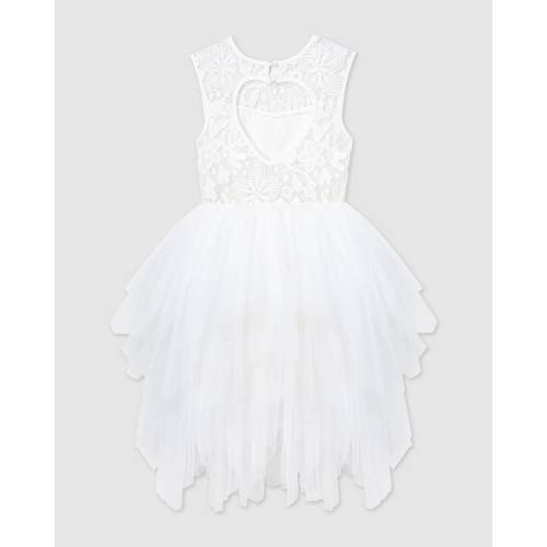 ドレス アイボリー ジュニア キッズ 【 DESIGNER KIDZ TARA HEART BACK DRESS IVORY 】