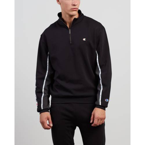 チャンピオン 黒色 ブラック 灰色 グレー メンズ Champion Rochester Athletic Quarter Zip Pullover Black Grey Fitzfishponds Com