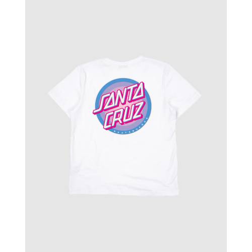 サンタクルーズ Tシャツ 白色 ホワイト レディース Santa Cruz Flex Dot Tee Kidsteens White Salon Raquet De