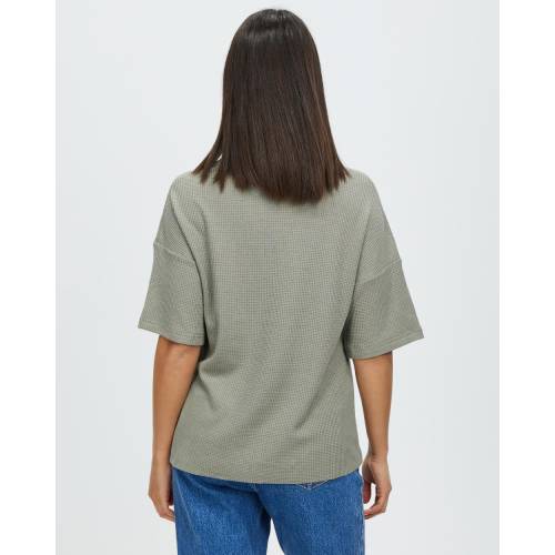 出産祝い ワッフル Tシャツ カーキ レディース Fucoa Cl 出産祝い ワッフル Tシャツ カーキ レディース Fucoa Cl