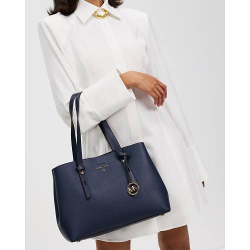 マイケルコース 紺色 ネイビー レディース 【 MICHAEL KORS MEL MEDIUM TOTE NAVY 】