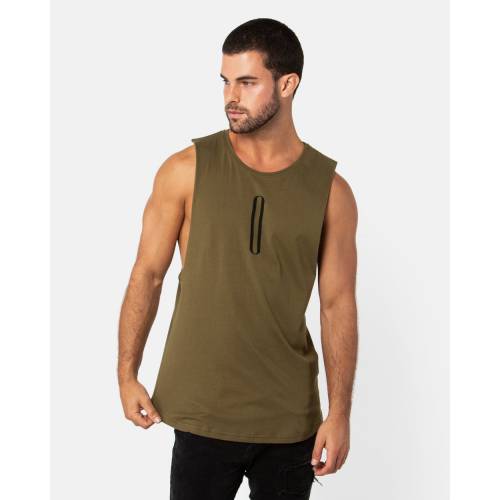 ファッションブランド カジュアル ファッション タンクトップ カーキ メンズ Onebyone One Tank Khaki