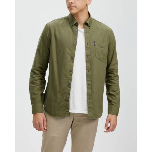 ベンシャーマン オックスフォード オリーブ オクスフォードシャツ メンズ Ben Sherman Ls Signature Gots Olive Maf Gov Ws