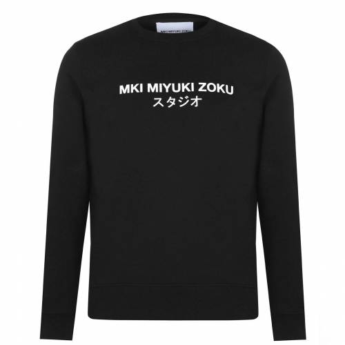 安い ミキミユキゾク Mki クラシック ロゴ スウェットシャツ トレーナー 黒色 ブラック Mki Classic Logo Sweatshirt In Black メンズファッション トップス スウェット トレーナー 在庫一掃 Mahottaritoday Com