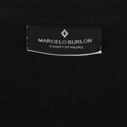 Marcelo トレーナーメンズファッション スウェットシャツ トレーナー ブラック スウェット トレーナー Burlon Sweatshirt マルセロバーロン 黒色 トップス Marcelo Burlon Wings Black 10 メンズファッション トップス スウェット トレーナー スニケス