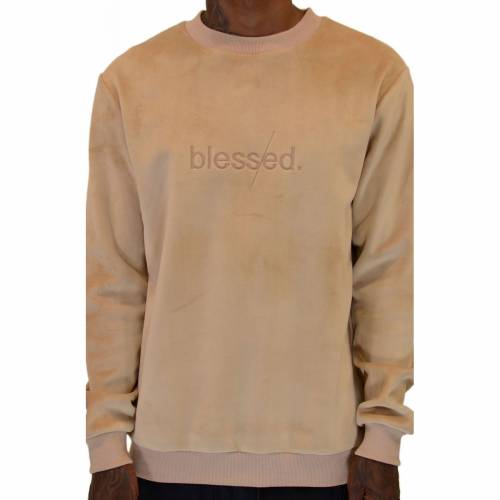 激安価格の 青色 ベロア Clothing Hideout The ブルー トレーナー スウェット トップス メンズファッション Blue Beige Crewneck Velour Blessed Clothing Hideout The Kmlp98 Bhavaspa Com