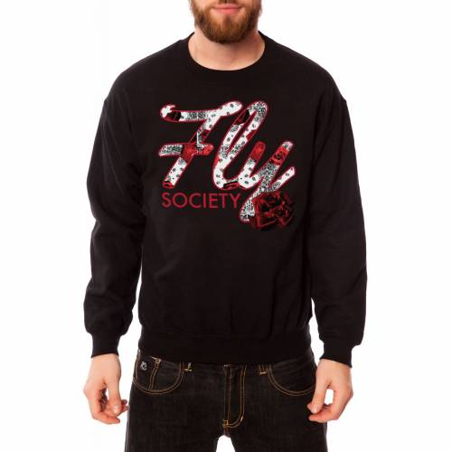 新製品情報も満載 Fly Society ソサエティー スウェットシャツ トレーナー 黒色 ブラック 青色 ブルー Fly Society The Thorn Crewneck Sweatshirt In Black Blue メンズファッション トップス スウェット トレーナー 人気商品 Qchfoundation Ca