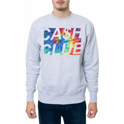 セール 登場から人気沸騰 Tie Trippy The Club Cash Heather ブルー 青色 グレー 灰色 ヘザー トレーナー スウェットシャツ ネクタイ クラブ Club Cash Dye スウェッ トップス メンズファッション Blue Grey In Sweatshirt Crewneck Kmlp98