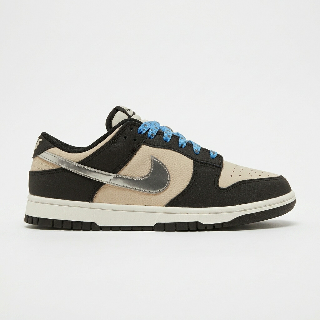 ナイキ ダンクロー レディース スニーカー NIKE DUNK LOW しろがね色 黒 \u0027STARRY LACES\u0027