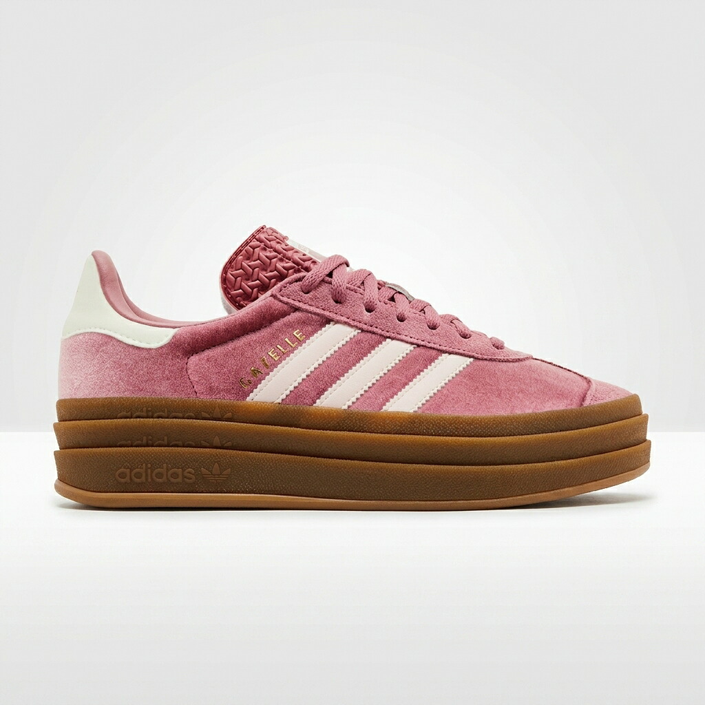 アディダス ガゼル スニーカー レディース 厚底 クリムゾン サクラ色 GAZELLE BOLD