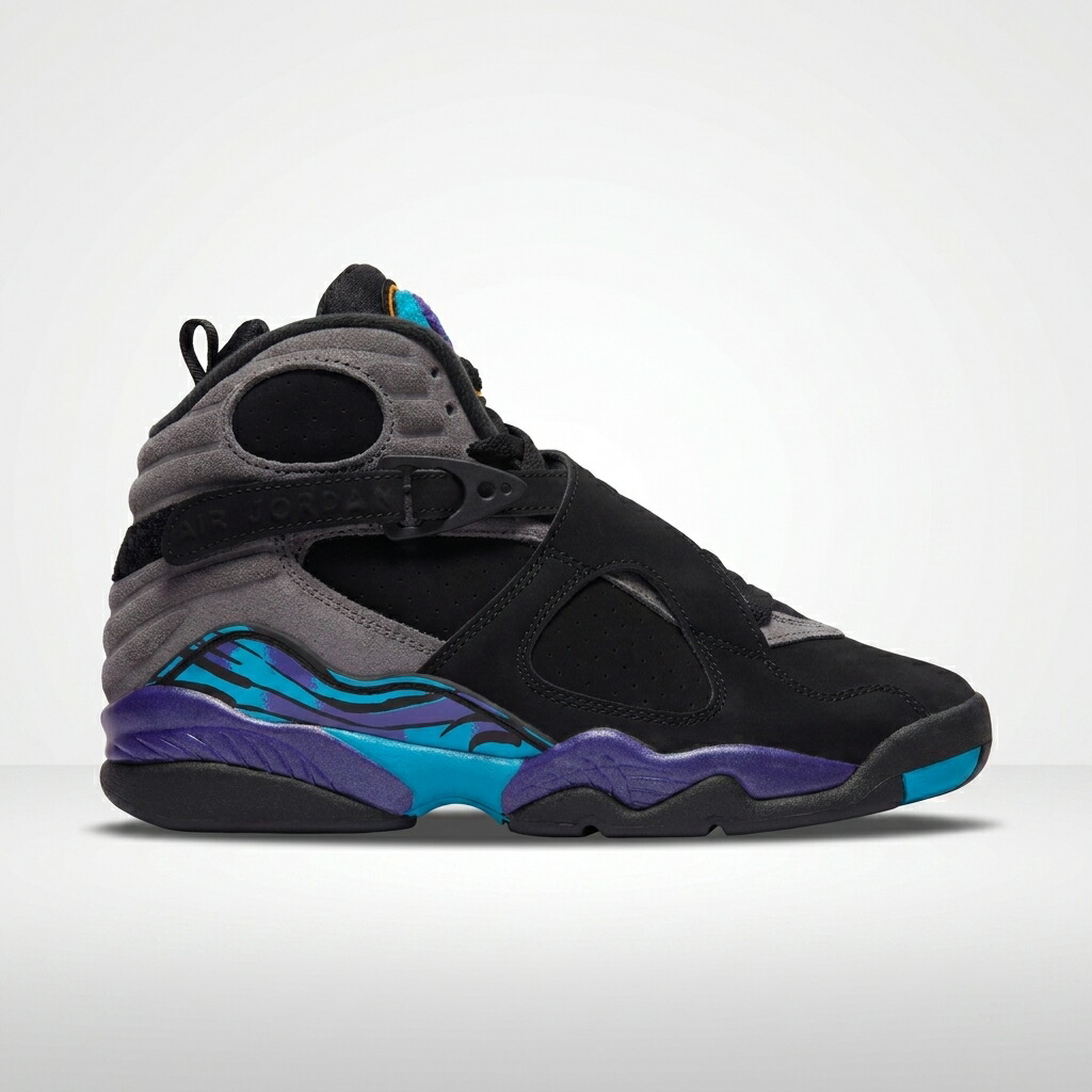 【★百貨店SALE★6/11真夜中2時迄】ナイキ ジョーダン 8 レトロ キッズ お坊っちゃん スニーカー 黒 赤 NIKE JORDAN RETRO 8 GS BLACK RED