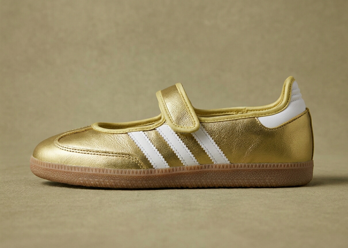 アディダス サンバ レディース スニーカー ゴールド ホワイト 白 ADIDAS SAMBA JANE ガムソール