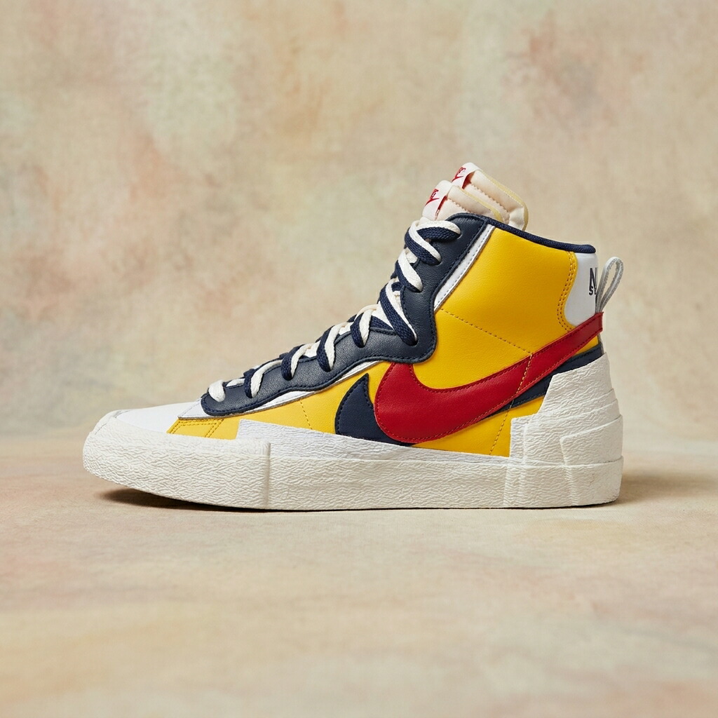 ナイキ サカイ ブレイザー ミッド スニーカー メンズ MAIZE NAVY BV0072-700 NIKE sacai