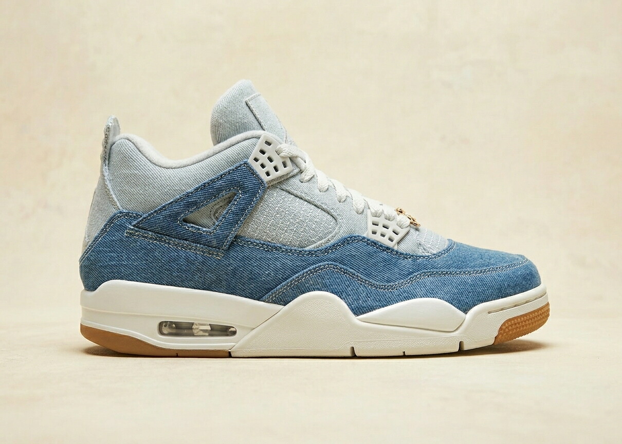 ナイキ ジョーダン 4 レトロ JORDAN レディース スニーカー デニム ブルー ブラウン