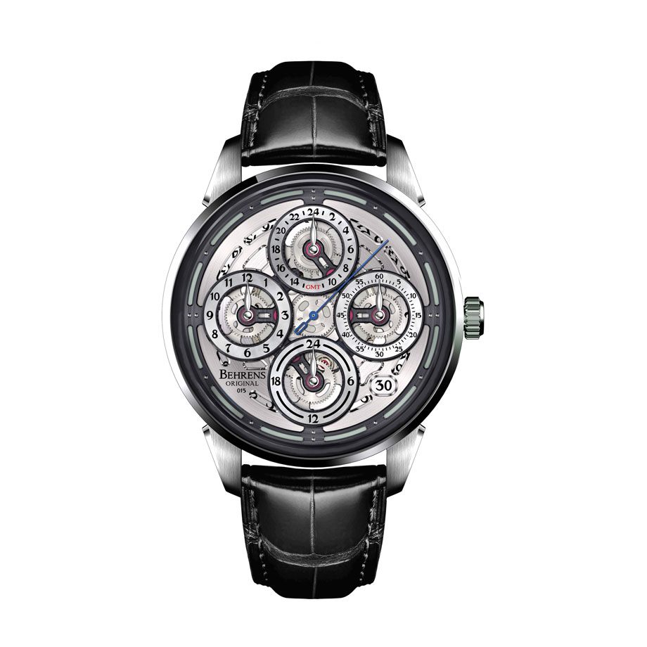 【正規代理店】BEHRENS ベーレンス NAVIGRAPH ナビグラフ 腕時計　シースルーバック　話題 メンズ ブラック 黒 BHR015GRAY 252,450円