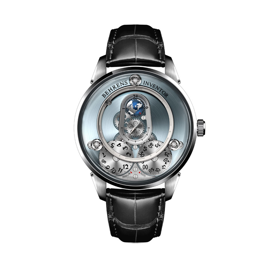 【正規代理店】BEHRENS ベーレンス APOLAR エイポラー GPHG 腕時計 シースルーバック 話題 メンズ ブラック 黒 宇宙 星 地球 月 天体 BHR020SKBL