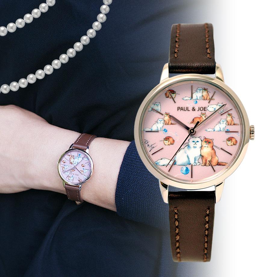 PAUL&JOE ポール&ジョー　タイムレスキャット　ピンクゴールド ポール ＆ ジョー“子猫がのぞく”腕時計「タイムレスキャット」新