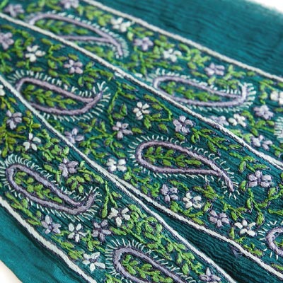 ヴィンテージ刺繍リボン(小花とペイズリー) 4.7m