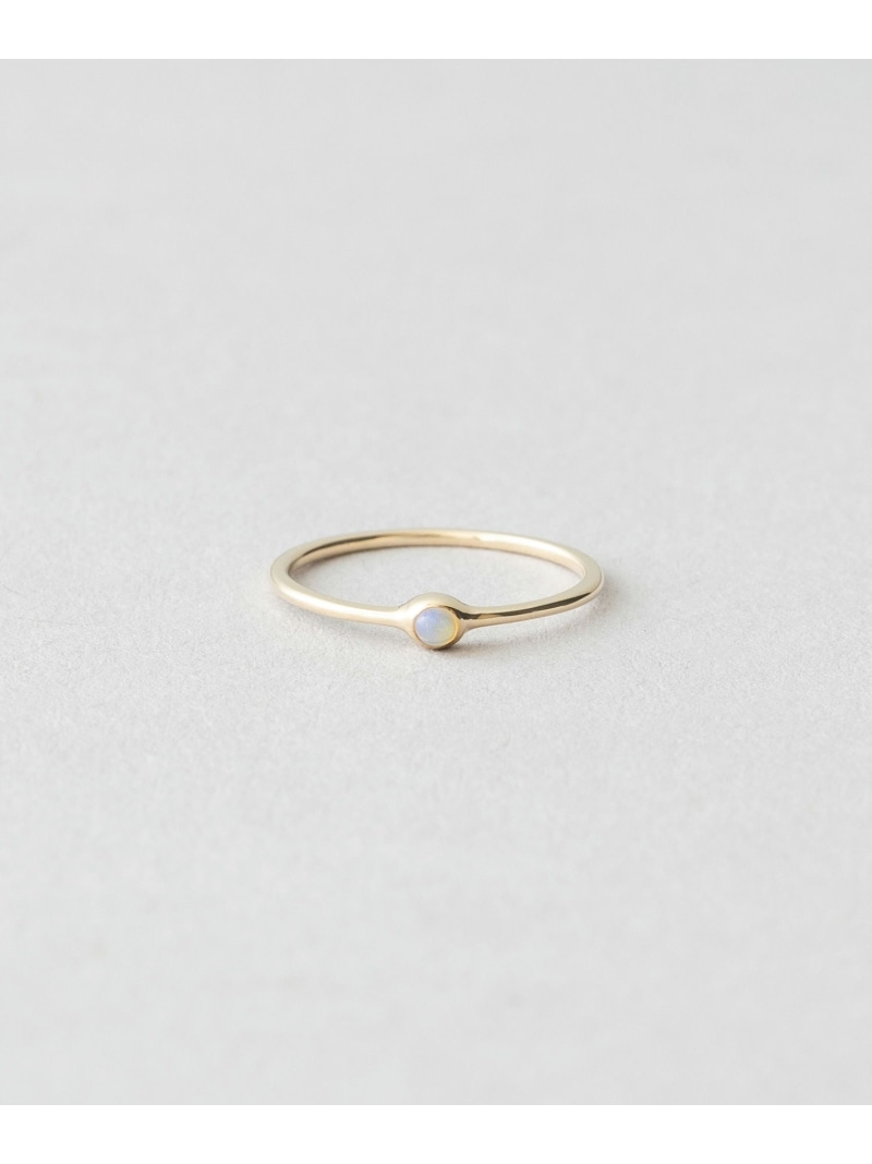 ete☆エテ 可愛い♡K10YG 天然オパール&ダイヤモンドピンキーリング 雫