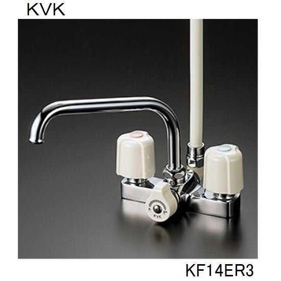 KVK 浴室用 KF14ER3 デッキ型2ハンドルシャワー　300ｍｍパイプ付 13,914円