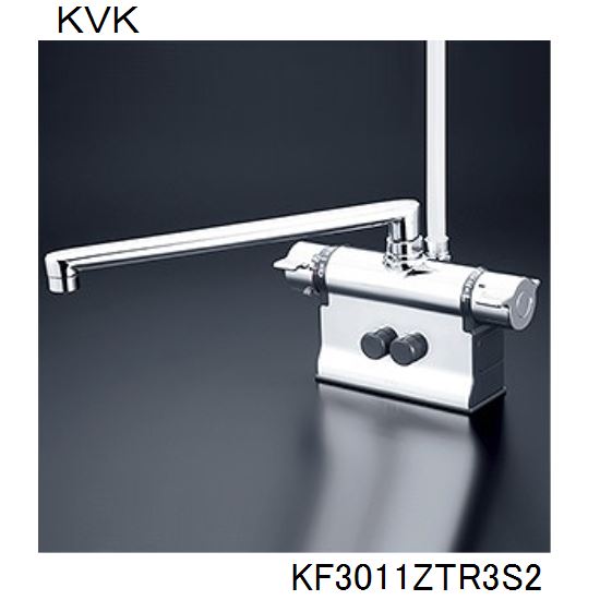 KVK 浴室用 KF3011ZTR3S2 デッキ形サーモスタット式シャワー　300ｍｍパイプ付