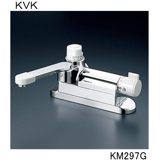バス・洗面所用品 KVK KM3008L KVK KM3008L KVK デッキ形サーモスタット式混合栓 190mmパイプ