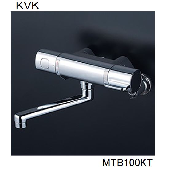 ※今日までの販売※ 【KM800T】 壁付サーモスタット式混合水栓 浴槽側水栓 サーモスタット式シャワー（170mmパイプ付）：KF800THF｜浴室