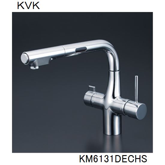 KVK キッチン用 KM6131DECHS 撥水ビルトイン浄水器用シングルシャワー付混合栓（センサー）
