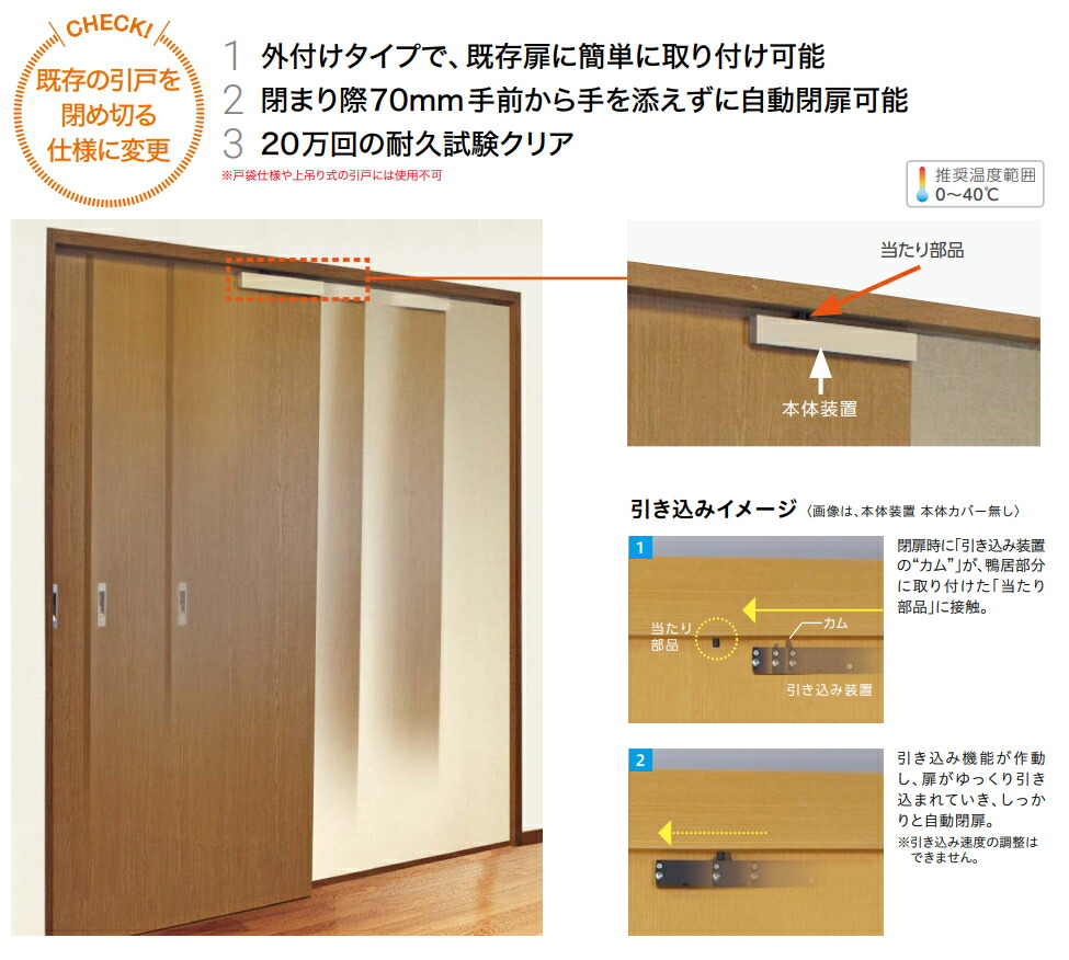 楽天市場 ドア ゆっくり 静かに閉まる ダイケン エコキャッチ 引き戸用引込装置 ゴールド Eck 07g ジュールプラス楽天市場店