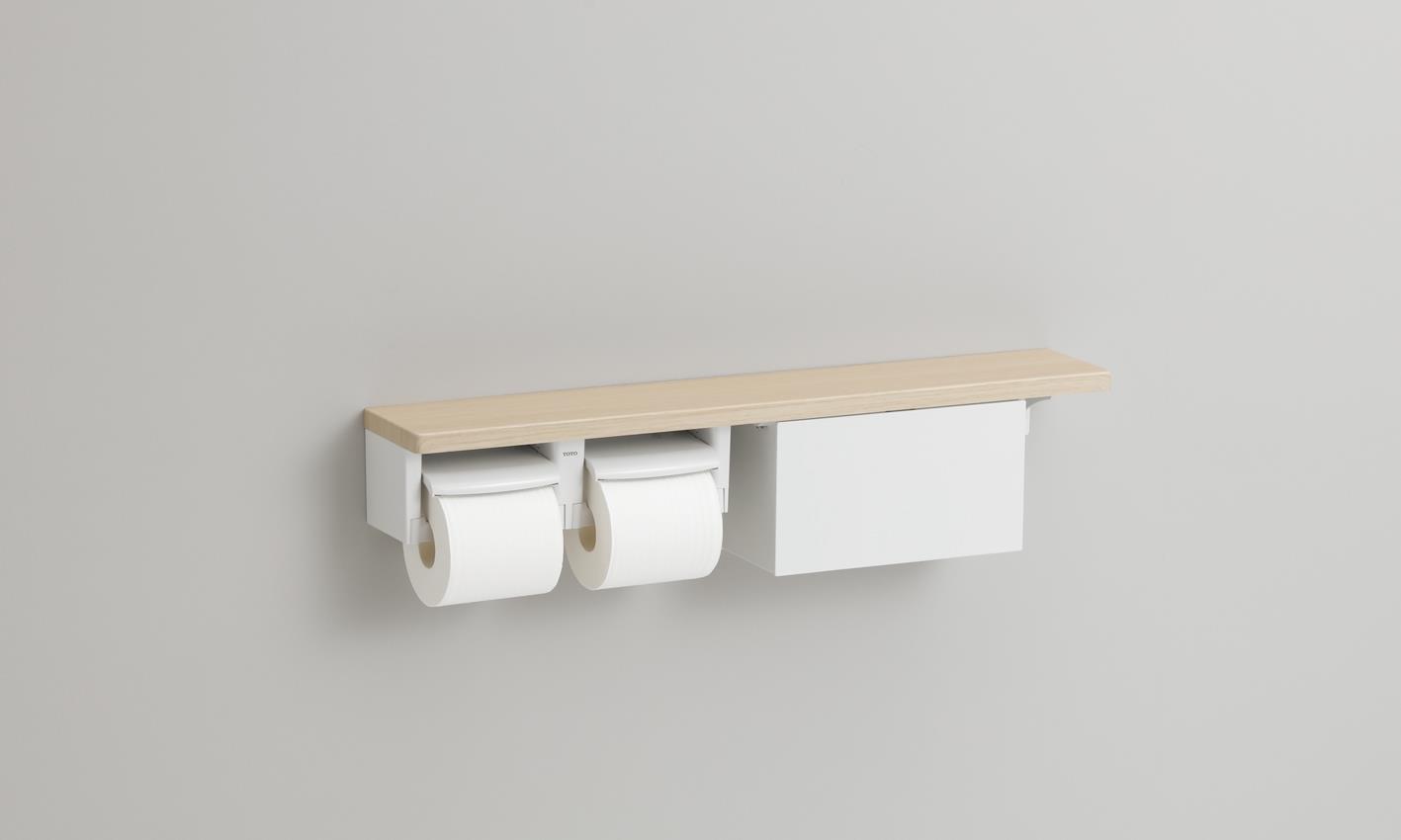 収納 トイレットペーパー おしゃれ DIY TOTO 紙巻器一体型 木製手すり 棚タイプ (収納付) YHB63NBR 全3色｜ジュールプラス店 9,946円