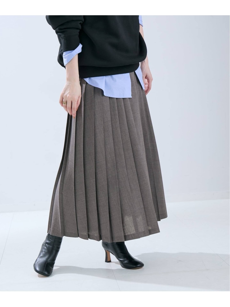 【SALE／30%OFF】TWトロ/ストライプ プリーツスカート JOURNAL STANDARD L'ESSAGE ジャーナルスタンダード レサージュ スカート ロング・マキシスカート ブラック グレー【RBA_E】【送料無料】[ Fashion]｜JOURNAL STANDARD 14,630円