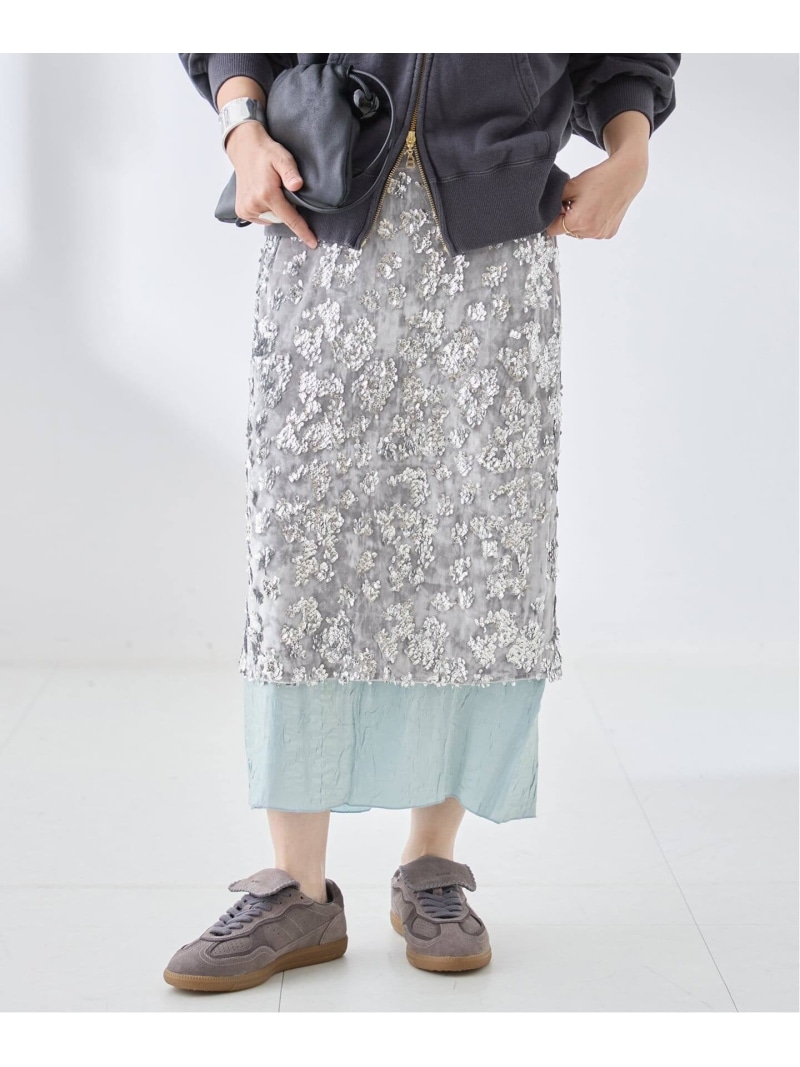 《予約》Uhr/ウーア Shine Skirt スカート JOURNAL STANDARD L'ESSAGE ジャーナルスタンダード レサージュ スカート ロング・マキシスカート ブラウン グレー【先行予約】*【送料無料】[ Fashion]｜JOURNAL STANDARD