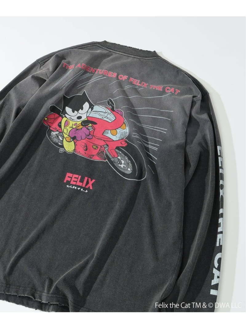 【SALE／30%OFF】フィリックス・ザ・キャット * relume プリント ロング Tシャツ JOURNAL STANDARD relume ジャーナル スタンダード レリューム トップス カットソー・Tシャツ ブラック グレー ホワイト【RBA_E】【送料無料】[ Fashion]