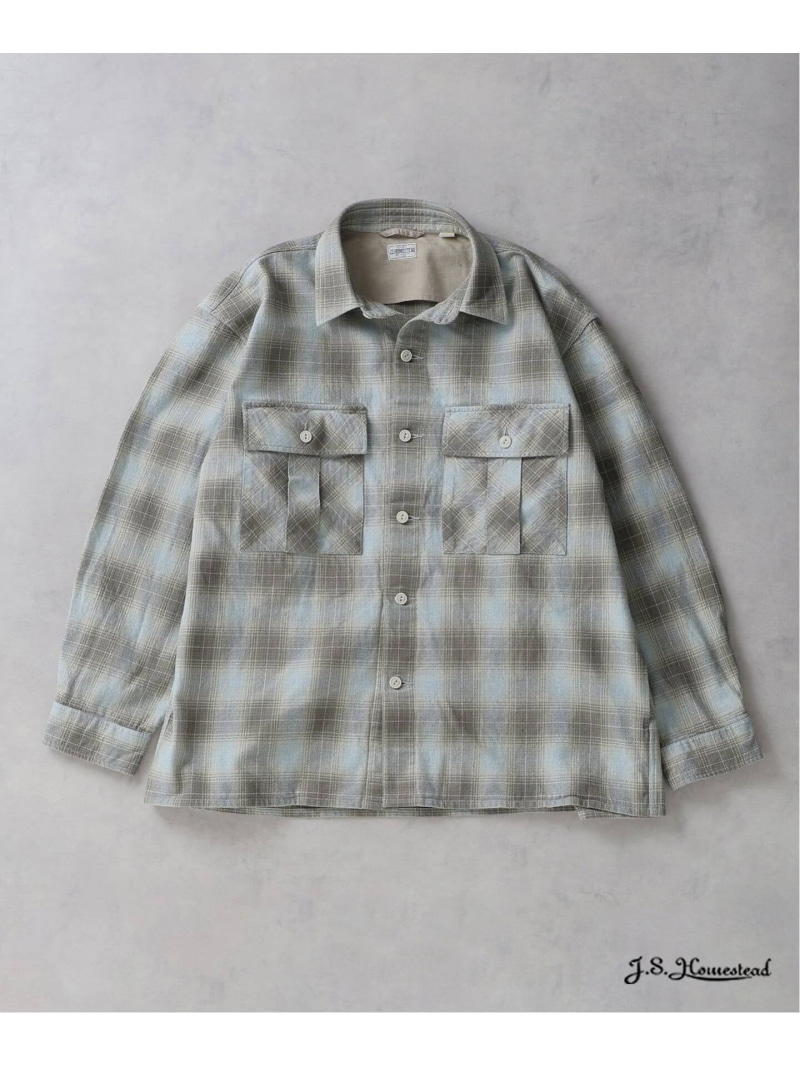 J.S.Homestead / インディゴ チェック ミリタリー シャツ JOURNAL STANDARD ジャーナル スタンダード トップス シャツ・ブラウス ネイビー ブラック ブラウン ベージュ【送料無料】[ Fashion]