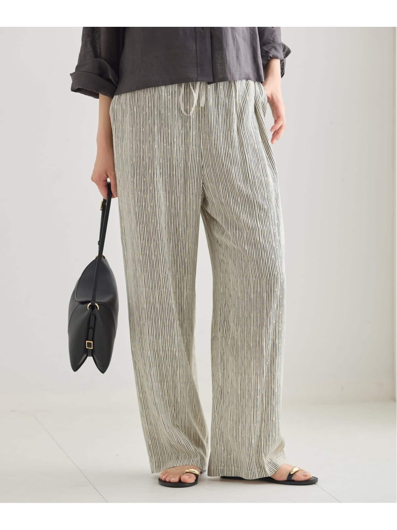 《追加》DEVEAUX GOLDラメモノトーンイージーパンツ JOURNAL STANDARD L'ESSAGE ジャーナルスタンダード レサージュ パンツ その他のパンツ ブラック ベージュ【送料無料】[ Fashion]｜JOURNAL STANDARD
