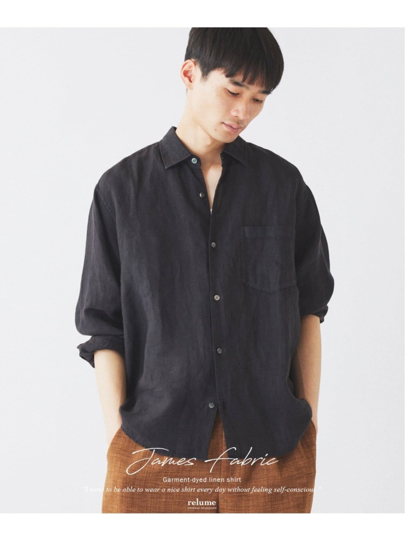 JAMES FABRIC / ジェームスファブリック ガーメントダイ リネンシャツ JOURNAL STANDARD relume ジャーナル スタンダード レリューム トップス シャツ・ブラウス ブラック ピンク グレー ブルー ホワイト【送料無料】[ Fashion]｜JOURNAL STANDARD