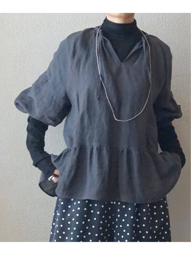 ジャーナルスタンダード ラックス　リネンダンガリー フリルジレ journal standard luxe リネンダンガリー フリルジレ