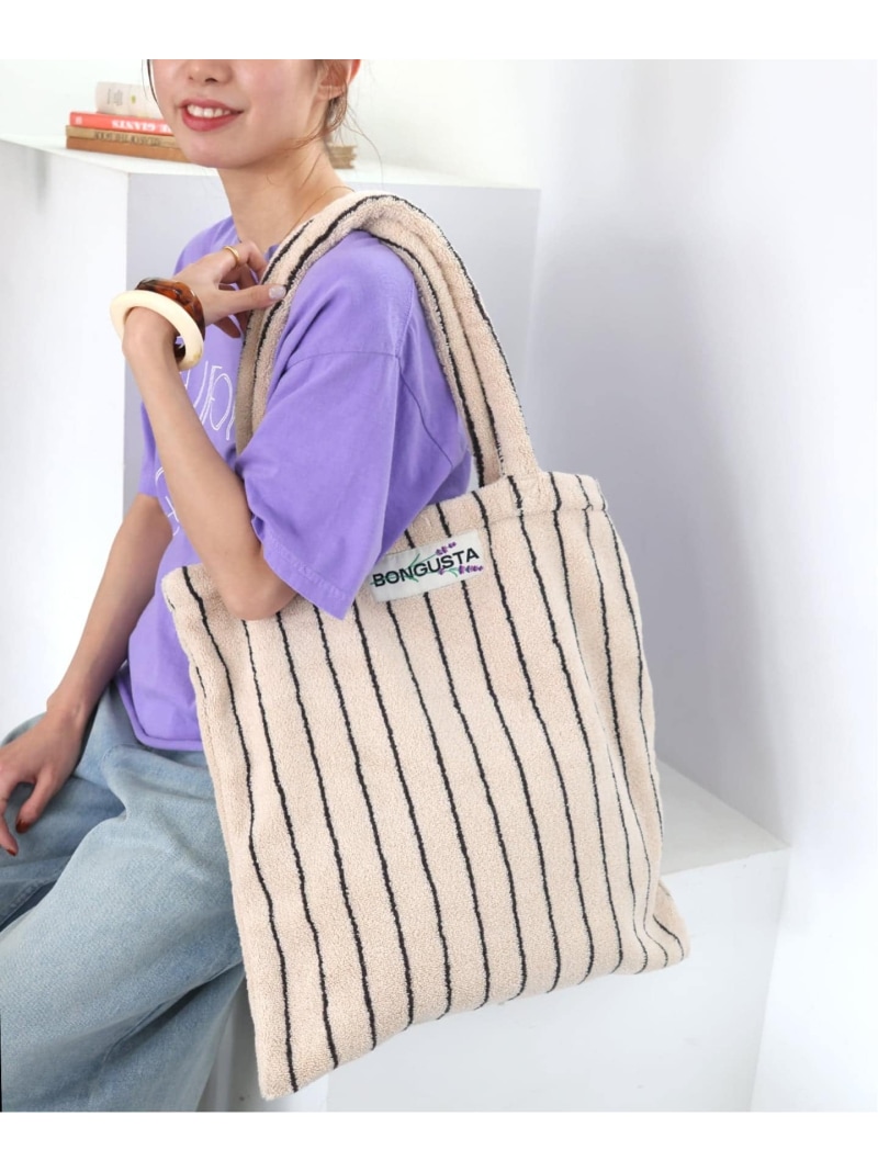 《予約》【BONGUSTA/ボングスタ】NARAM STRIPED トートバッグ JOURNAL STANDARD relume ジャーナル スタンダード レリューム バッグ トートバッグ ブラウン ベージュ ピンク【先行予約】*【送料無料】[ Fashion]