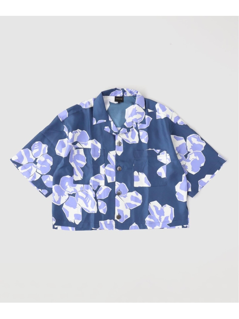 【SALE／30%OFF】BANANATIME / バナナタイム CROPPED HAWAIIAN SHIRT JOURNAL STANDARD ジャーナル スタンダード トップス シャツ・ブラウス ネイビー ピンク【RBA_E】【送料無料】[ Fashion]｜JOURNAL STANDARD
