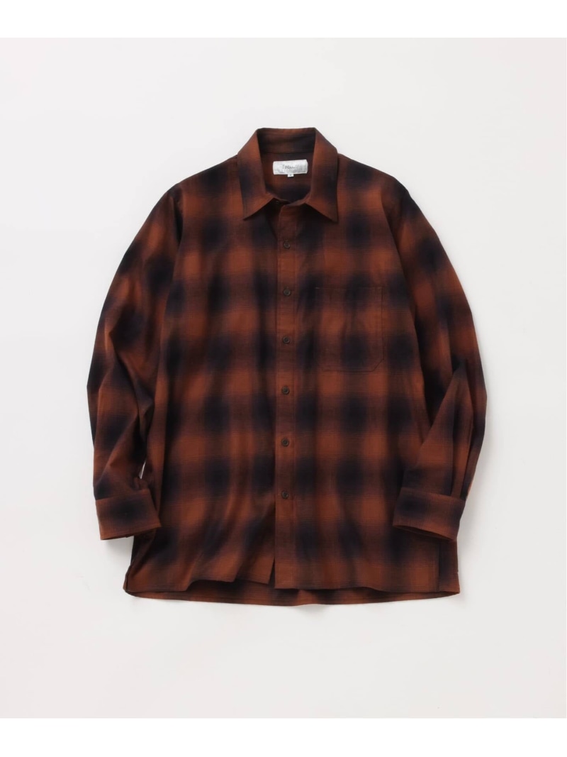 《予約》【FOLL / フォル】brushed cotton cashmere check shirt JOURNAL STANDARD ジャーナル スタンダード トップス シャツ・ブラウス ブラウン グレー【先行予約】*【送料無料】[ Fashion]｜JOURNAL STANDARD
