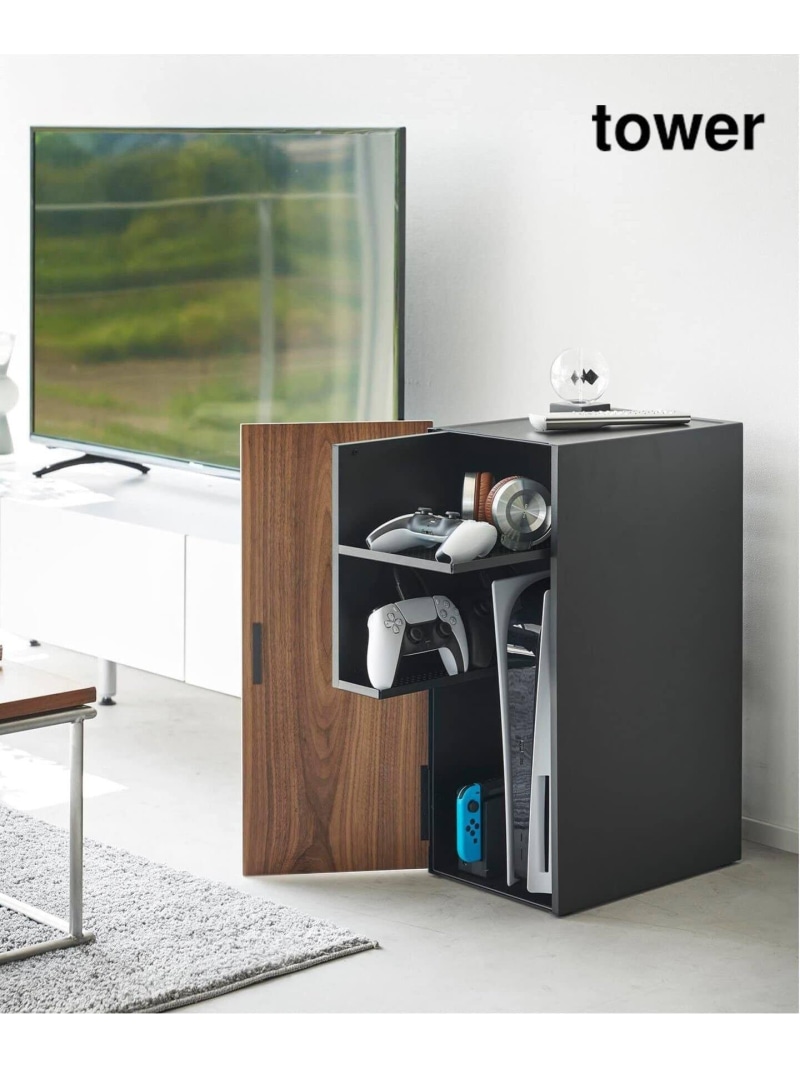 《WEB限定》【tower/タワー】ゲーム機収納ラック JOURNAL STANDARD FURNITURE ジャーナルスタンダードファニチャー インテリア・生活雑貨 収納用品・棚・ラック ブラック【送料無料】[ Fashion]